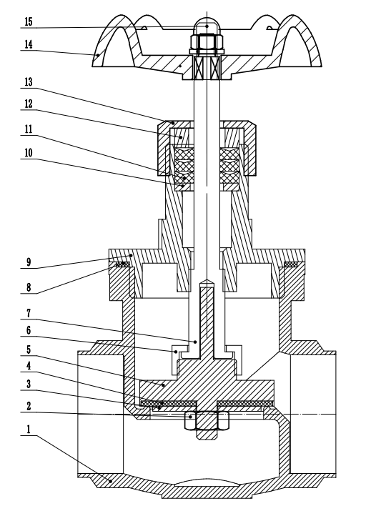 Compression cut-off valve structure diagram