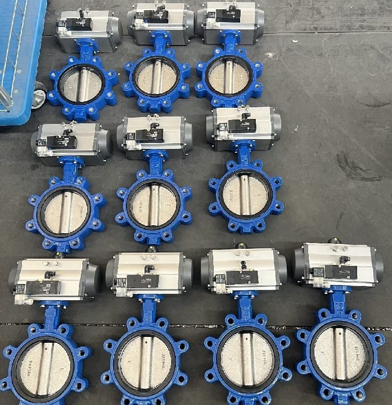 Pneumatic lug type butterfly valve rotated e1664024946205 air Operated lug type butterfly valve with Air directional control valve