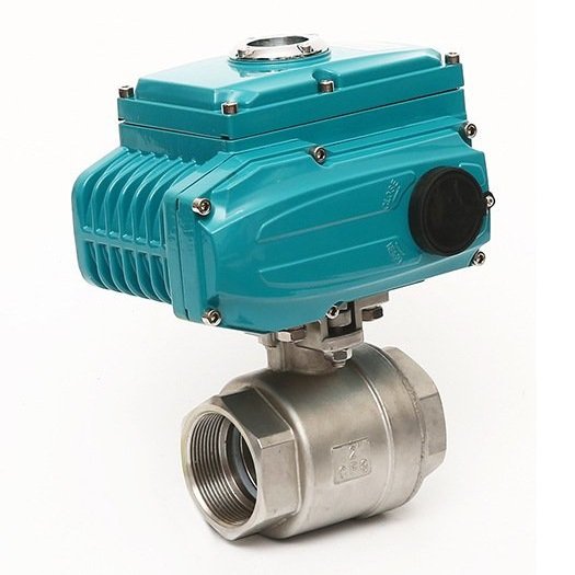 2PC Electric threaded ball valve