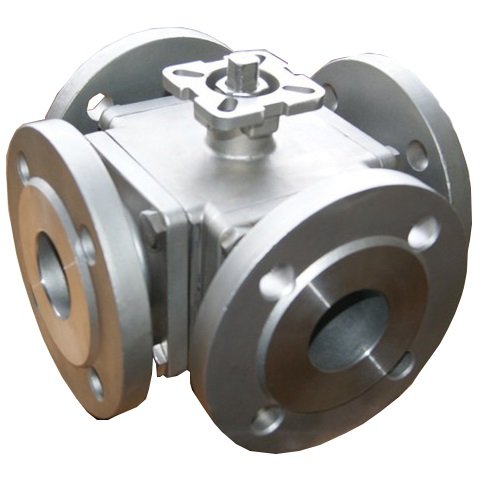 4-way flange ball valve with flange