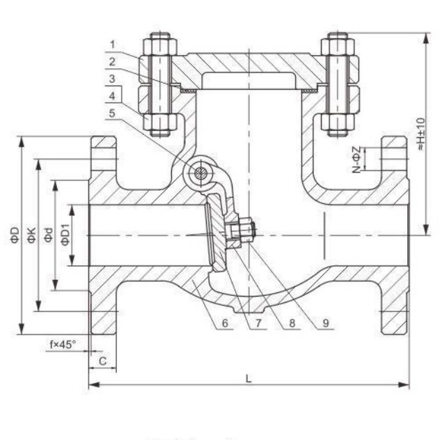 Class150 Swing Check Valve Structure diagram Class150 Swing Check Valve Structure diagram