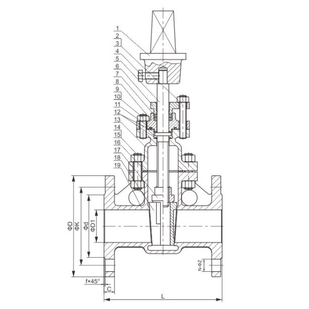 JIS 10K Flange Underground Gate Valve Structure Diagram - Trekre