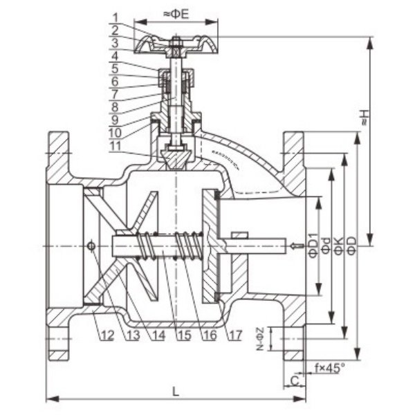 JIS 10K flange spring check valve