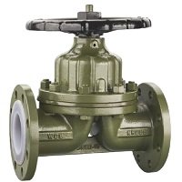 PTFE Lined Flanged Diaphragm Valve