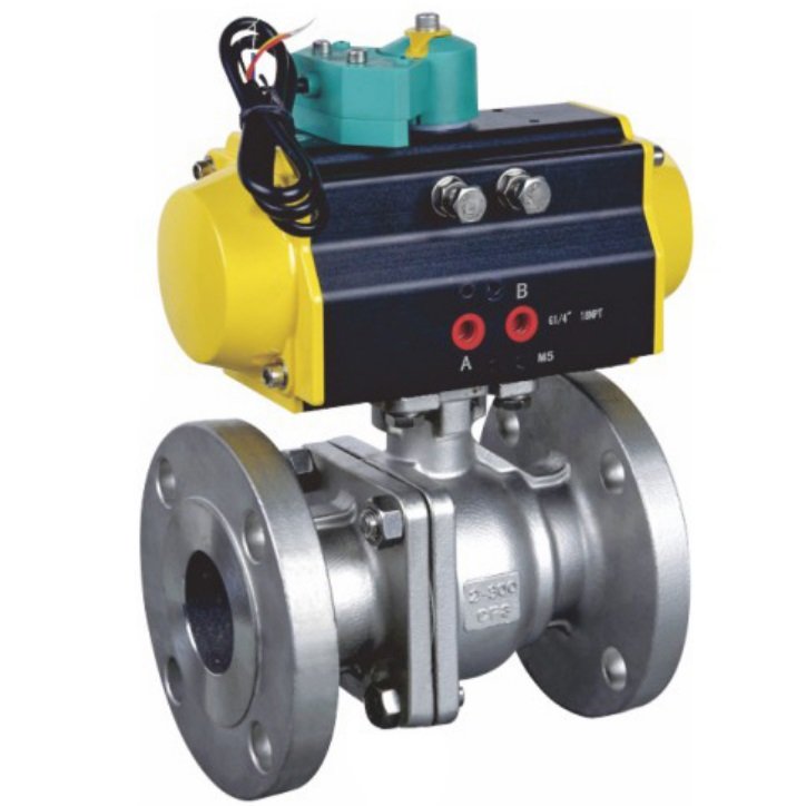 Pneumatic Ball Valve Flanged Stainless Steel Class 300 Pneumatic Ball Valve