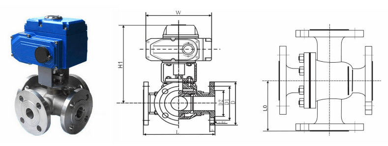 electric four-way ball valve 