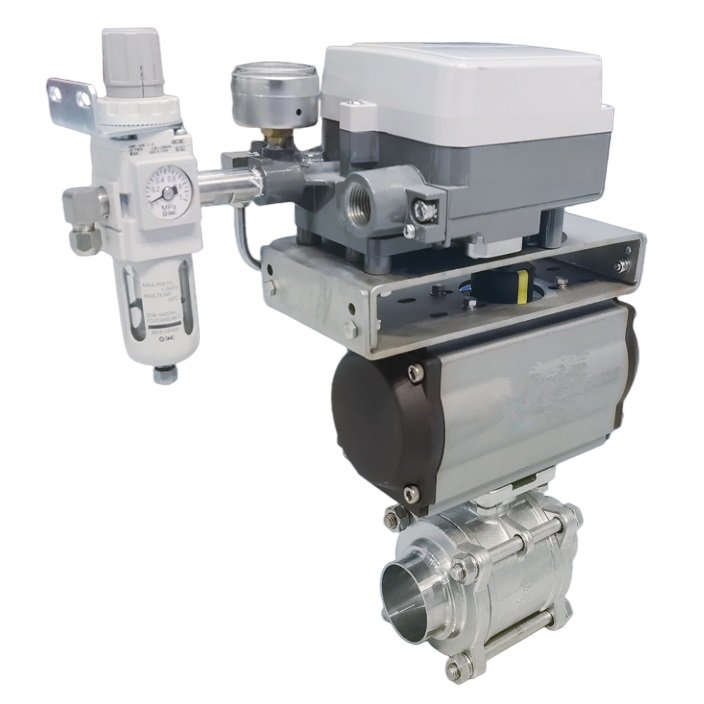 pneumatic welded three piece ball valve pneumatic welded three piece ball valve