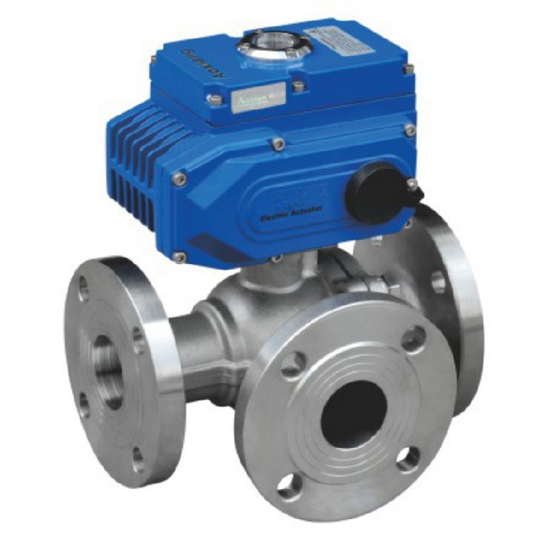 Electric three-way ball valve