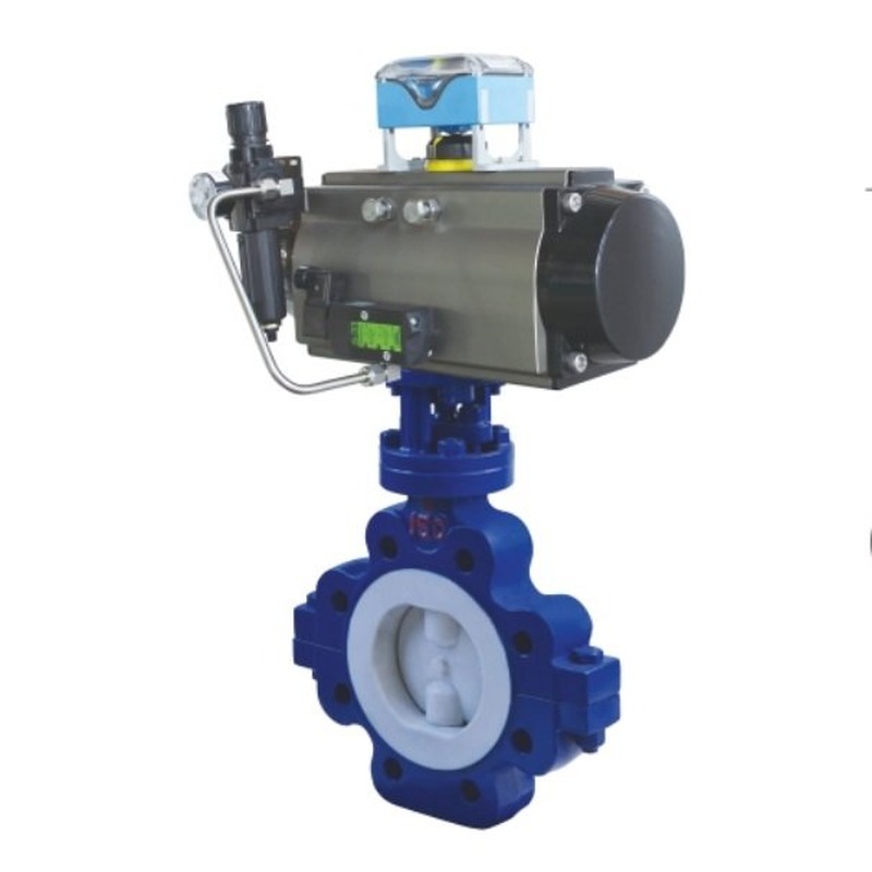 ptfe-lined-pneumatic-lug-butterfly-valve